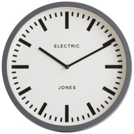 Jones Electric Wall Clock - Grey - thumbnail 1