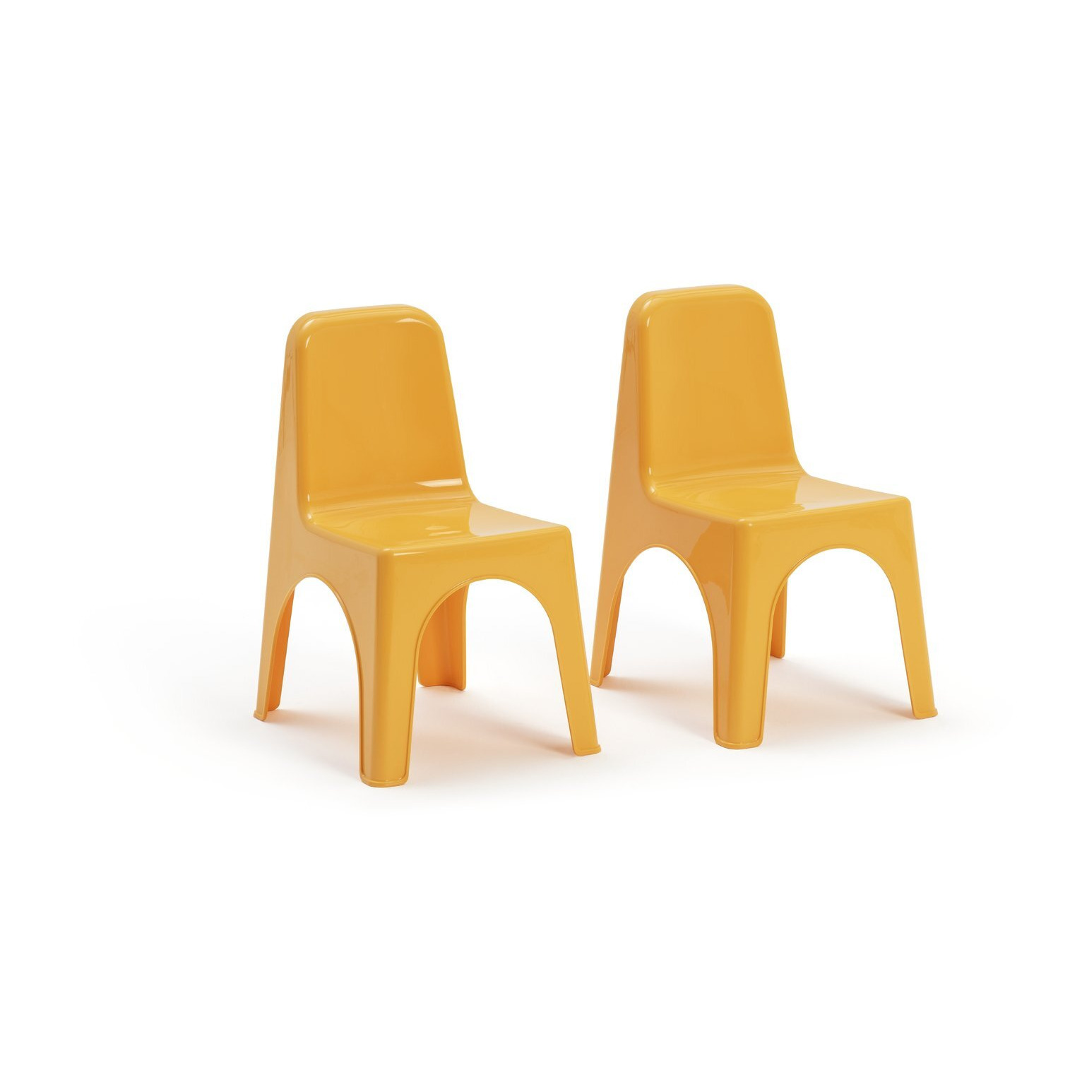 Bica Kids Set of 2 Yellow Plastic Chairs - image 1