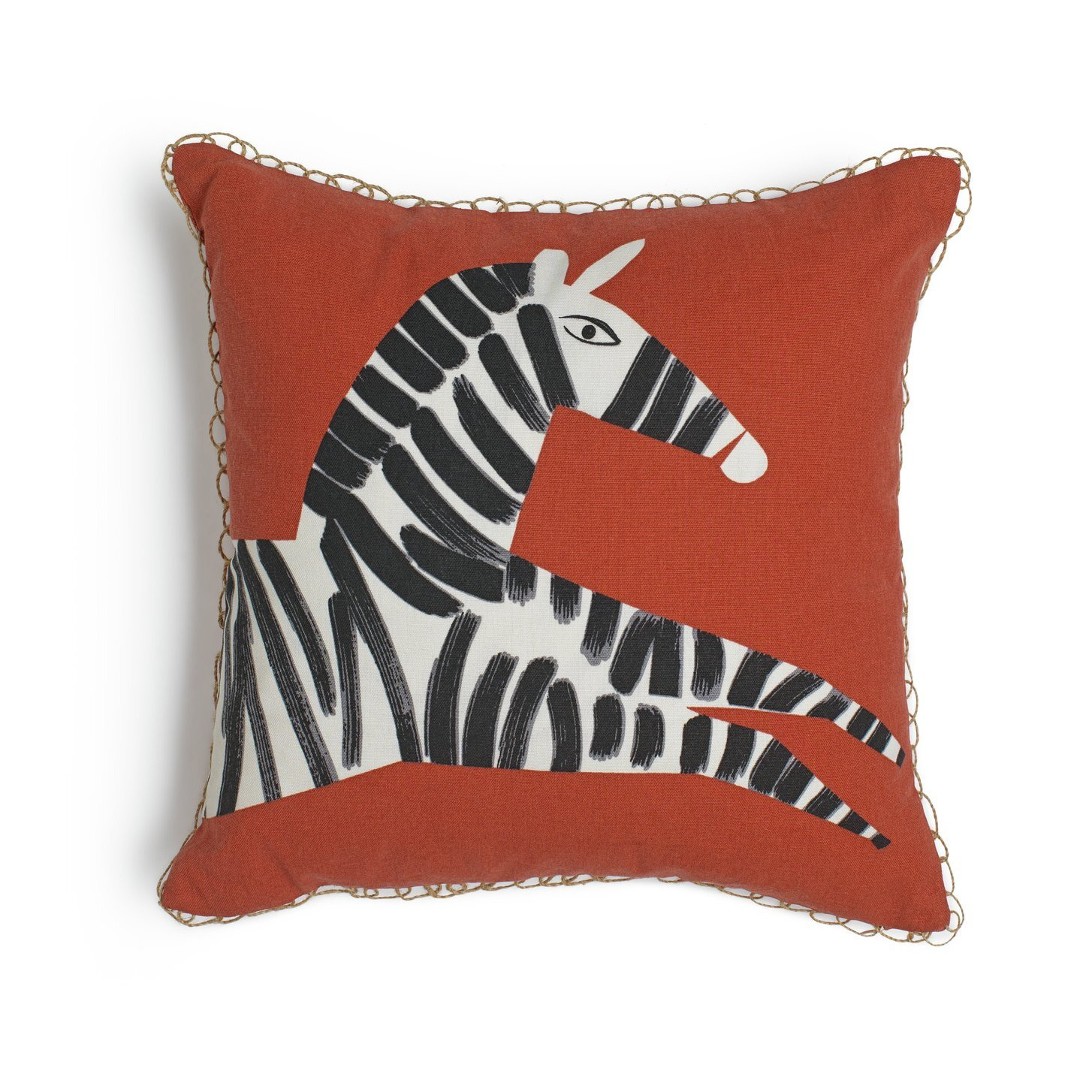 Habitat Zebra Printed Cushion - Red - 43x43cm - image 1
