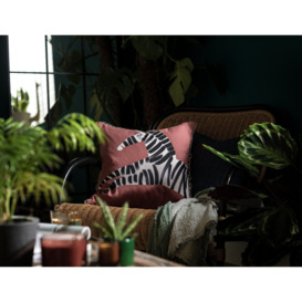 Habitat Zebra Printed Cushion - Red - 43x43cm - thumbnail 2
