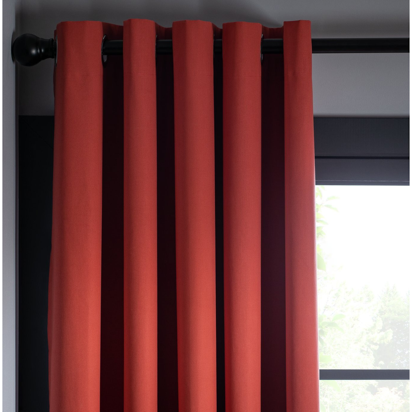 Habitat Plain Blackout Eyelet Curtains Terracotta -168x229cm