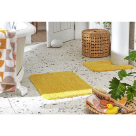 Argos Home Tufted Bath & Pedestal Mat Set - Mustard - thumbnail 2