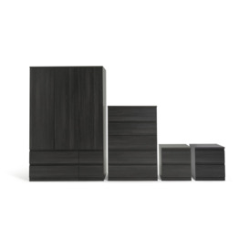 Habitat Jenson 4 Piece 3 Door Wardrobe Set - Black Brown