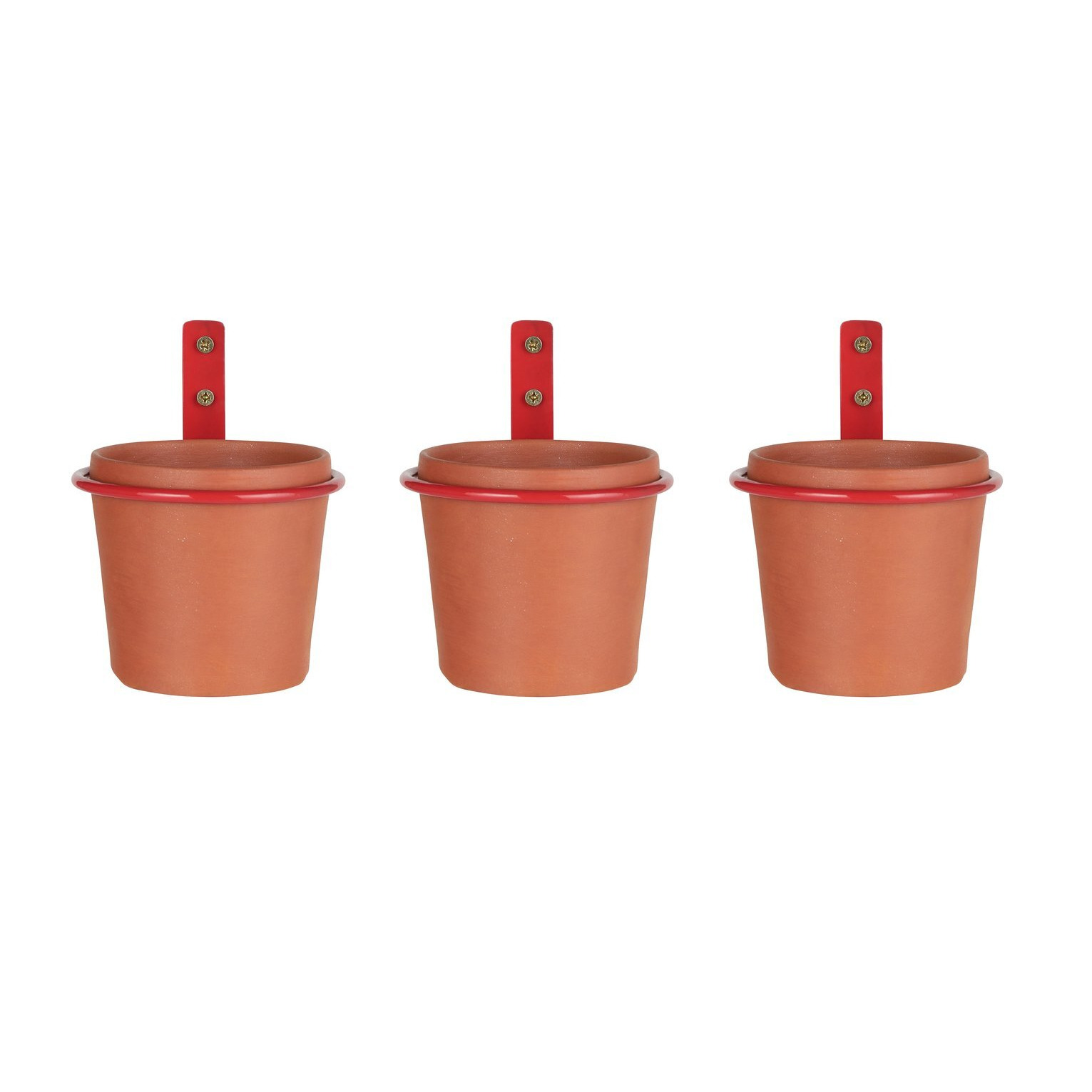 Garden by Sainsbury's Wall Pot Planter with Bracket-Set of 3 - image 1