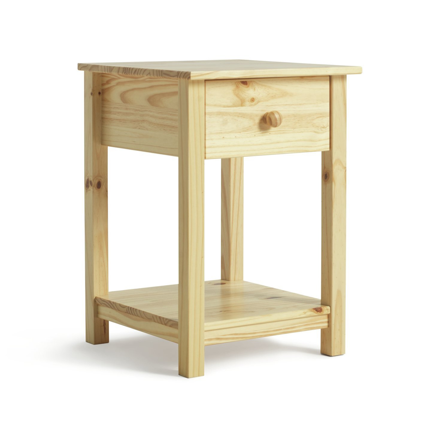 Argos Home Scandinavia 1 Drawer Bedside Table - Pine - image 1