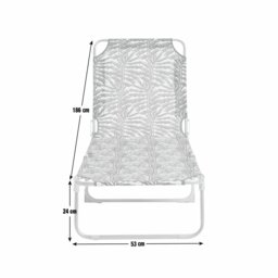 Habitat Leaf Print Folding Metal Sun Lounger - Green - thumbnail 2
