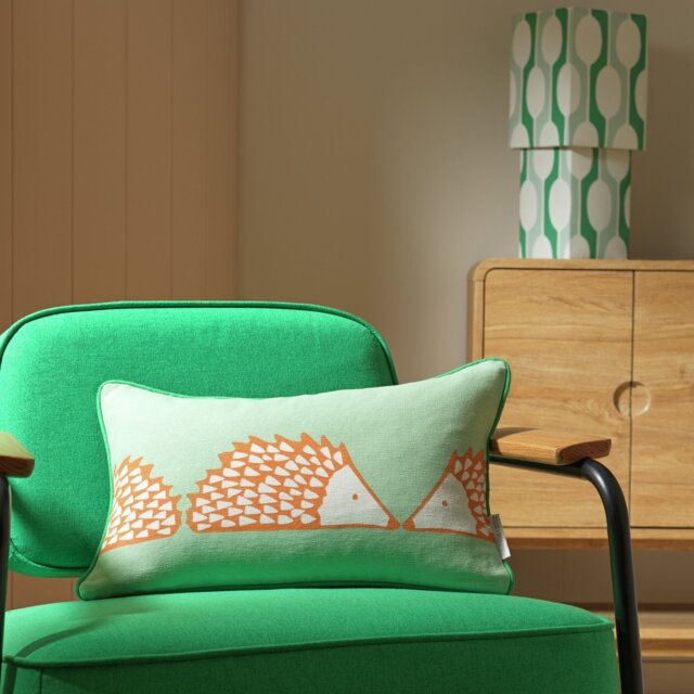 Habitat x Scion Spike Hedgehog Cushion-Green- 30x50cm - image 1
