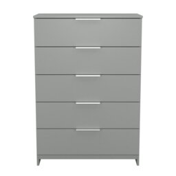 Livara Ready Assembled Orillia 5 Drawer Chest - Grey - thumbnail 2