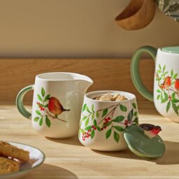 Argos Home Robin Stoneware Sugar Pot Creamer Set White by