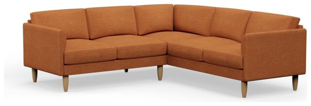 Hutch Plus Fabric Curve Arm 5 Seater Corner Sofa - Rust - image 1