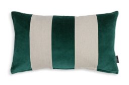 Habitat Cotton Velvet Stripe Cushion - Teal - 50x30cm - thumbnail 1