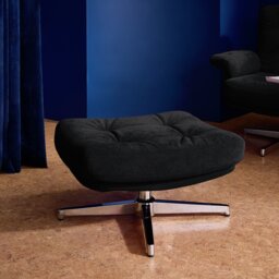Habitat Dawson Fabric Swivel Footstool - Black - thumbnail 1