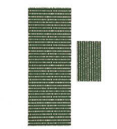 Habitat Dot Stripe Green Runner & Mat Set - 150x57cm