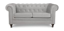 Habitat Chesterfield Velvet 2 Seater Sofa - Light Grey - thumbnail 1
