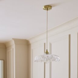 Argos Home Petal Glass Pendant Ceiling Light - Brushed Brass - thumbnail 1