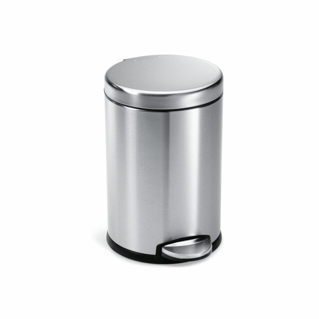 Simplehuman 4.5L Round Bathroom Pedal Bin - Silver - image 1