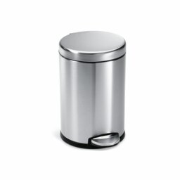 Simplehuman 4.5L Round Bathroom Pedal Bin - Silver - thumbnail 1