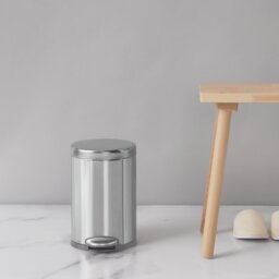 Simplehuman 4.5L Round Bathroom Pedal Bin - Silver - thumbnail 2