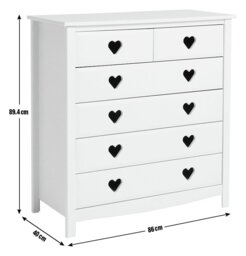 Argos Home Kids Mia 6 Drawer Chest - White - thumbnail 2