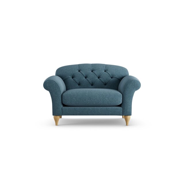 Habitat Brooker Fabric Cuddle Chair - Blue - Ash Leg - image 1