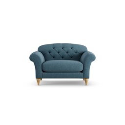 Habitat Brooker Fabric Cuddle Chair - Blue - Ash Leg - thumbnail 1