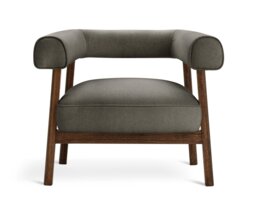 Habitat Elio Fabric Curved Armchair - Grey