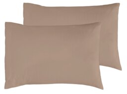 Habitat Cotton Rich 180 TC Standard Pillowcase Pair -Taupe - thumbnail 2