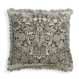 Habitat x Morris & Co. Sunflower Woodblock Cushion - Grey