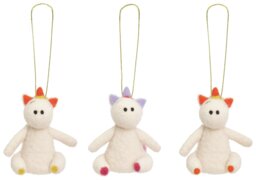 Habitat Pack of 3 Unicorn Christmas Tree Decorations - White - thumbnail 2