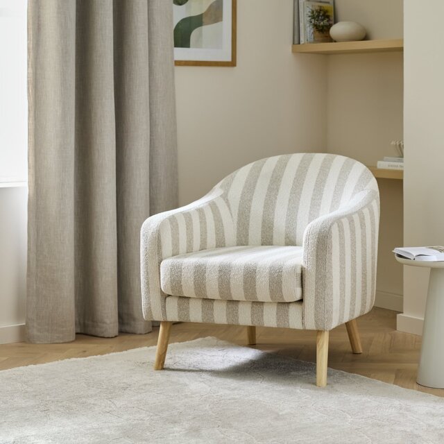 Argos Home Jasper Fabric Armchair - Grey Stripe - image 1
