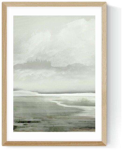 East End Prints Lakes Oak Frame Art Print - A3 - image 1
