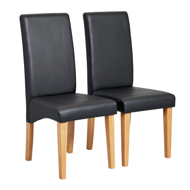 Argos Home Pair of Skirted Dining Chairs - Black - image 1