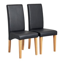 Argos Home Pair of Skirted Dining Chairs - Black - thumbnail 1