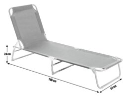 Habitat Folding Metal Sun Lounger - Charcoal - thumbnail 2