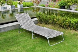 Habitat Folding Metal Sun Lounger - Charcoal