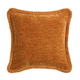 Habitat Fringed Chenille Cushion Orange - 43x43cm - thumbnail 2