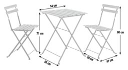Habitat Eve 2 Seater Folding Wooden Garden Bistro Set - thumbnail 2
