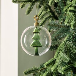 Argos Home Single 3D Glass Christmas Tree Bauble - thumbnail 1