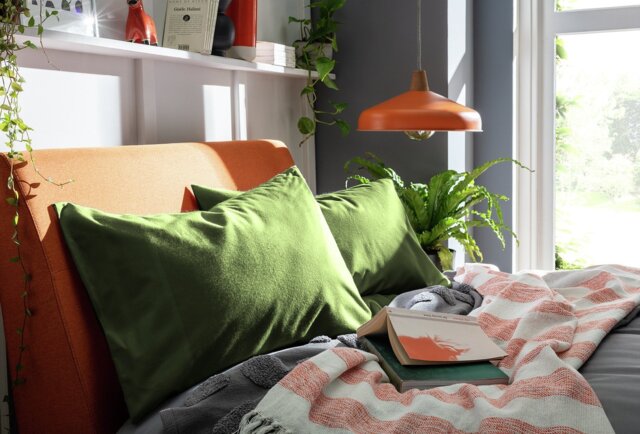 Habitat Cotton Brushed Standard Pillowcase Pair - Green - image 1