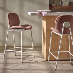 Habitat Oryn Fabric Bar Stool - Pink - thumbnail 1