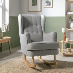 Habitat Callie Fabric Rocking Chair - Light Grey - thumbnail 2