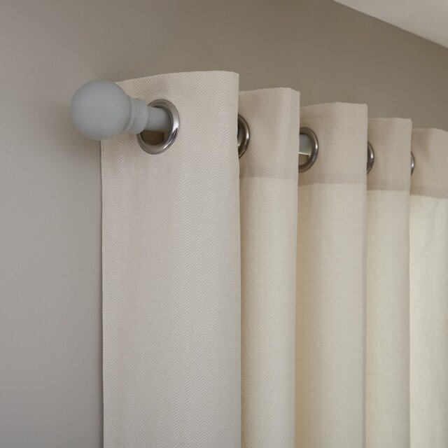 Argos Home Herringbone Fully Lined Eyelet Curtains - Cream