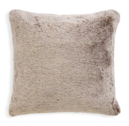 Habitat Fur Tipped Cushion - Brown - 43x43cm - thumbnail 1