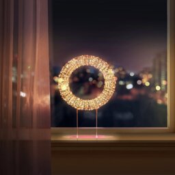 Premier 720 Warm White LEDs Table Top Christmas Wreath - thumbnail 1