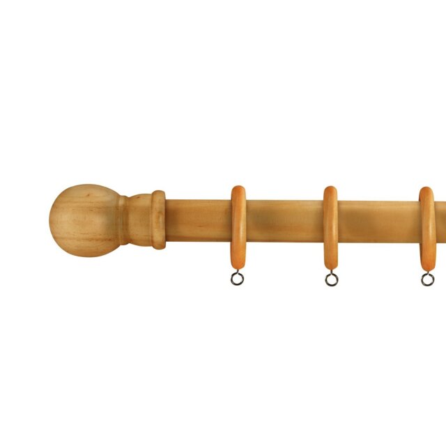 Argos Home Wooden Fixed Curtain Pole - 300cm - image 1