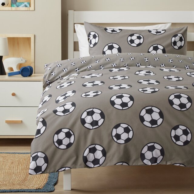 Argos Home Football Grey Kids Bedding Set - Double - image 1