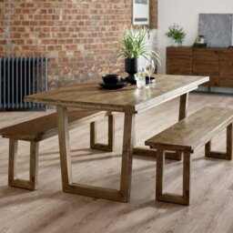 Julian Bowen Woburn Solid Wood 6 Seater Dining Table - Brown - thumbnail 1