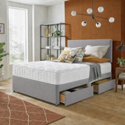 Silentnight Middleton Double Divan Bed With Mattress - Grey - thumbnail 1