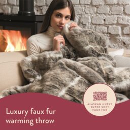 Dreamland Luxury Faux Fur Husky Heated Throw - Large - thumbnail 2