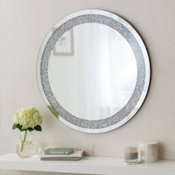 Argos Home Sparkle Glass Round Wall Mirror - 70x70cm - thumbnail 1